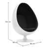 Buy Armchair Ele Chair - White Exterior - Fabric Black 13192 home delivery