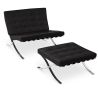 Buy City Armchair with Matching Ottoman - Faux Leather Black 13183 at MyFaktory