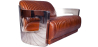 Buy Design Sofa Churchill Lounge - 2 places - Premium Leather & Stainless Steel Vintage brown 48369 - prices