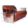 Buy Design Sofa Churchill Lounge - 2 places - Premium Leather & Stainless Steel Vintage brown 48369 - in the EU
