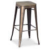 Buy Industrial Design Bar Stool - Wood & Steel - 76cm - Metalix Industriel 54406 in the Europe