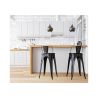 Buy Bar Stool with Backrest Industrial Design - 60cm - Metalix Black 58409 - in the EU