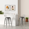 Buy Bar Stool with Backrest Industrial Design - 60cm - Metalix Black 58409 - in the EU