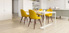 Buy Dining Chair - Upholstered in Fabric - Scandinavian Style -Bennett Yellow 58982 - prices