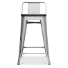 Buy Industrial Design Bar Stool with Backrest - Wood & Steel - 60 cm - Metalix Pastel orange 59117 - in the EU