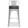 Buy Industrial Design Bar Stool with Backrest - Wood & Steel - 60 cm - Metalix Pastel orange 59117 - prices