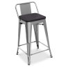 Buy Industrial Design Bar Stool with Backrest - Wood & Steel - 60 cm - Metalix Pastel orange 59117 in the Europe