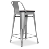 Buy Industrial Design Bar Stool with Backrest - Wood & Steel - 60 cm - Metalix Pastel orange 59117 home delivery