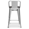 Buy Industrial Design Bar Stool with Backrest - Wood & Steel - 60 cm - Metalix Pastel orange 59117 with a guarantee