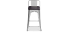 Buy Industrial Design Bar Stool with Backrest - Wood & Steel - 60 cm - Metalix Pastel orange 59117 - prices