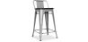 Buy Industrial Design Bar Stool with Backrest - Wood & Steel - 60 cm - Metalix Pastel orange 59117 at MyFaktory