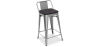 Buy Industrial Design Bar Stool with Backrest - Wood & Steel - 60 cm - Metalix Pastel orange 59117 in the Europe