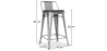 Buy Industrial Design Bar Stool with Backrest - Wood & Steel - 60 cm - Metalix Pastel orange 59117 - prices