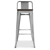 Buy Wooden Bistrot Metalix stool with small backrest - 76 cm Pastel orange 59118 - in the EU