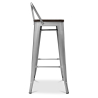 Buy Wooden Bistrot Metalix stool with small backrest - 76 cm Pastel orange 59118 home delivery