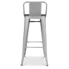 Buy Wooden Bistrot Metalix stool with small backrest - 76 cm Pastel orange 59118 with a guarantee