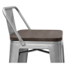 Buy Wooden Bistrot Metalix stool with small backrest - 76 cm Pastel orange 59118 - in the EU