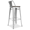 Buy Wooden Bistrot Metalix stool with small backrest - 76 cm Pastel orange 59118 at MyFaktory