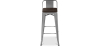 Buy Wooden Bistrot Metalix stool with small backrest - 76 cm Pastel orange 59118 - prices