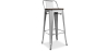 Buy Wooden Bistrot Metalix stool with small backrest - 76 cm Pastel orange 59118 at MyFaktory