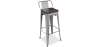 Buy Wooden Bistrot Metalix stool with small backrest - 76 cm Pastel orange 59118 in the Europe