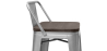 Buy Wooden Bistrot Metalix stool with small backrest - 76 cm Pastel orange 59118 - prices