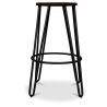 Buy Hairpin Stool - 74cm - Dark wood and metal Black 58321 - in the EU