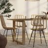Buy Synthetic wicker dining chair - Valery Natural wood 59254 with a guarantee