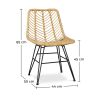 Buy Synthetic wicker dining chair - Valery Natural wood 59254 with a guarantee