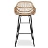 Buy Synthetic wicker bar stool - Magony Dark Brown 59256 - prices