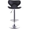 Buy Swivel Chromed Metal Curved Back Bar Stool - Height Adjustable Black 49743 - in the EU