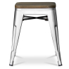 Buy Bistrot Metalix Stool wooden - Metal - 45 cm Pastel yellow 58350 - prices