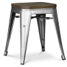 Buy Bistrot Metalix Stool wooden - Metal - 45 cm Pastel yellow 58350 in the Europe