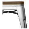 Buy Bistrot Metalix Stool wooden - Metal - 45 cm Pastel yellow 58350 home delivery