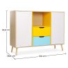 Buy Wooden Sideboard - Multicolor Design - Scandinavian Style - Graep Multicolour 59651 with a guarantee