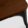 Buy Bistrot Metalix Bench Industrial Style - Dark Wood Black 58436 - in the EU