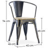 Buy Bistrot Metalix Chair with Armrest - Metal and Light Wood Red 59711 - in the EU