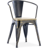 Buy Bistrot Metalix Chair with Armrest - Metal and Light Wood Red 59711 - in the EU