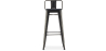 Buy Bistrot Metalix style bar stool with small backrest - Metal and dark wood - 76 cm Steel 59693 - prices