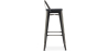 Buy Bistrot Metalix style bar stool with small backrest - Metal and dark wood - 76 cm Steel 59693 at MyFaktory