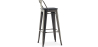 Buy Bistrot Metalix style bar stool with small backrest - Metal and dark wood - 76 cm Steel 59693 in the Europe
