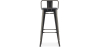Buy Bistrot Metalix style bar stool with small backrest - Metal and dark wood - 76 cm Steel 59693 home delivery