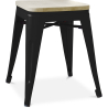 Buy Bistrot Metalix style stool - Metal and Light Wood  - 45cm Turquoise 59692 - in the EU