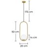 Buy Lucille Hanging Lamp - Metal and Glass Gold 59624 - in the EU