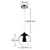 Buy Reflexion Lamp - 25 cm - Chromed Metal Silver 58257 with a guarantee