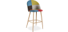 Buy Patchwork Upholstered Stool - Scandinavian Style - Bennett Multicolour 59944 - in the EU