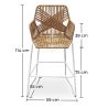 Buy Bar Stool Design Boho Bali Rattan Synthetic 75cm - Zane Natural wood 60005 in the Europe