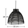 Buy Hanging Lamp Boho Bali Design Natural Rattan - Tui Black 60037 in the Europe
