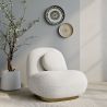 Buy Bouclé fabric upholstered armchair - Nuiba White 60078 - in the EU