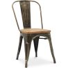 Buy Dining Chair Bistrot Metalix Industrial Metal and Light Wood - New Edition Metallic bronze 60123 - in the EU